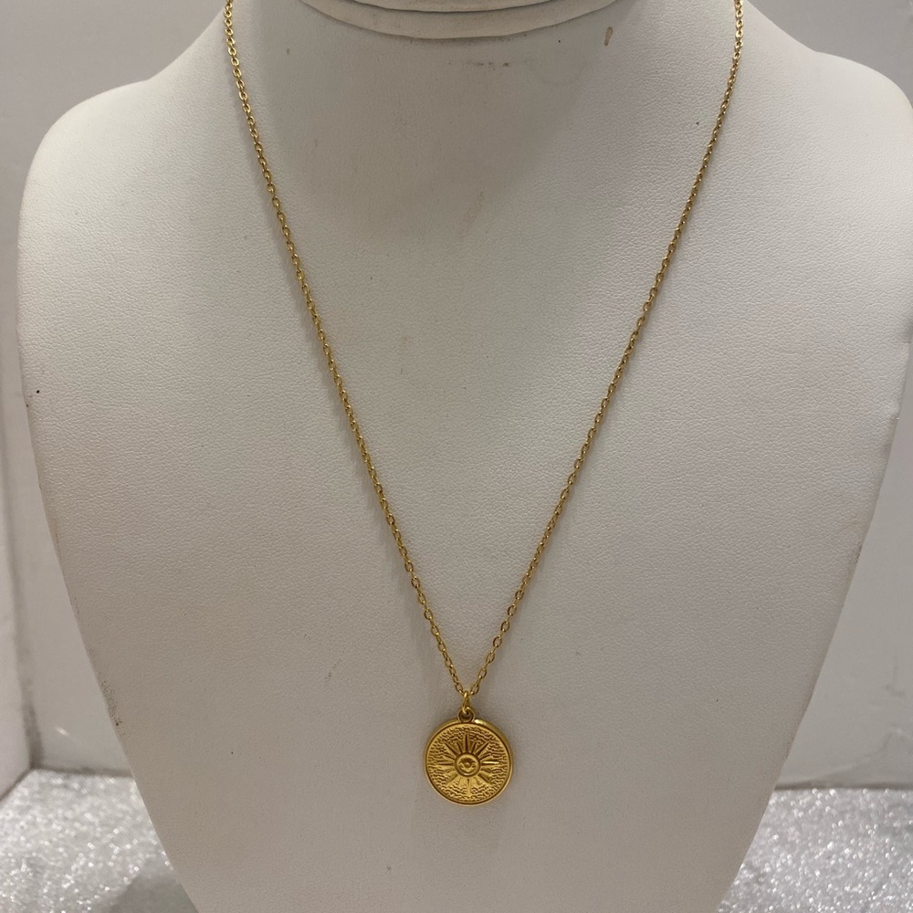 Gold Sun Pendant Necklace - Picture 7 of 7